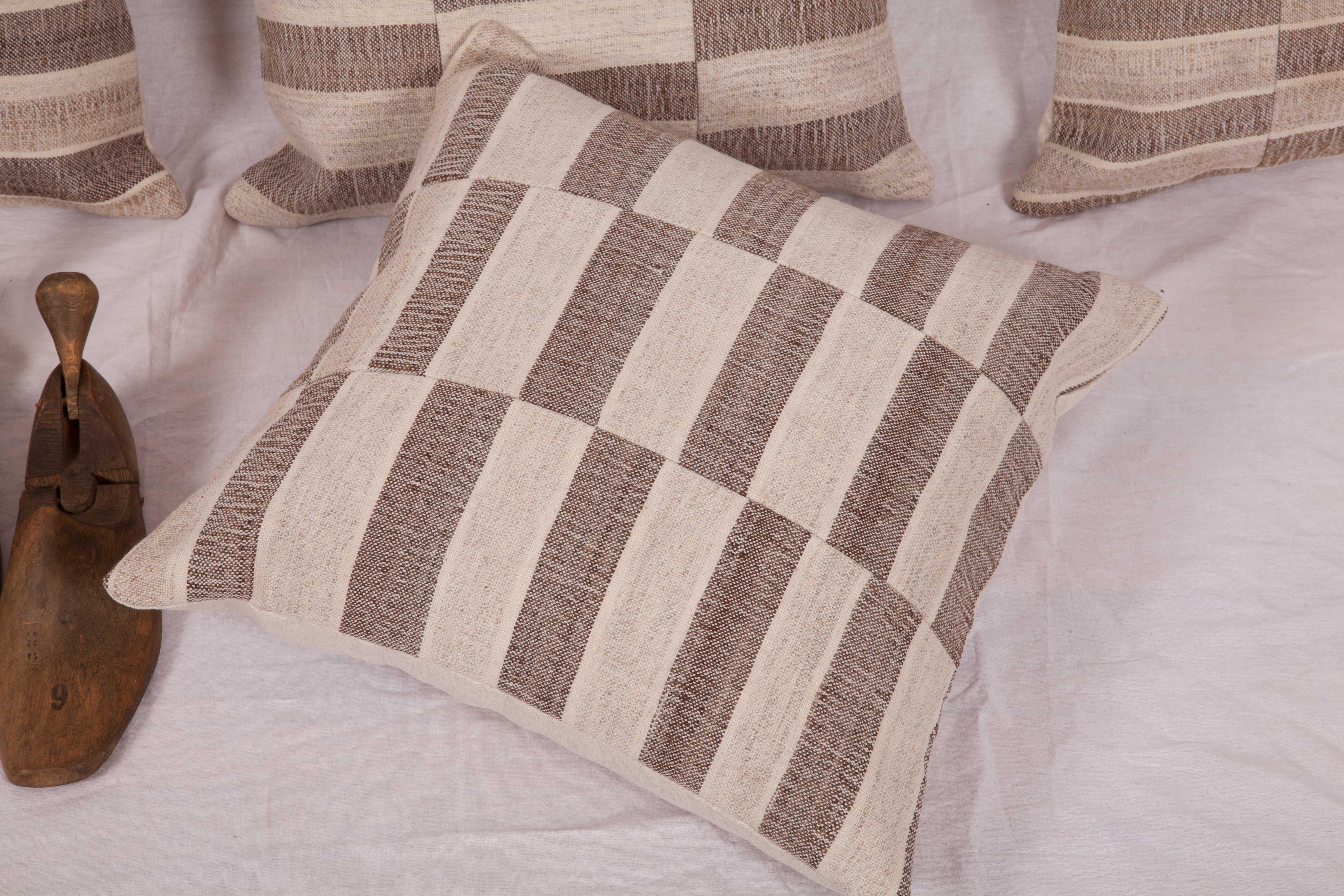 Cushion Covers Fashioned from a Midcentury Turkish Wool and Cotton Kilim In Good Condition In Istanbul, TR
