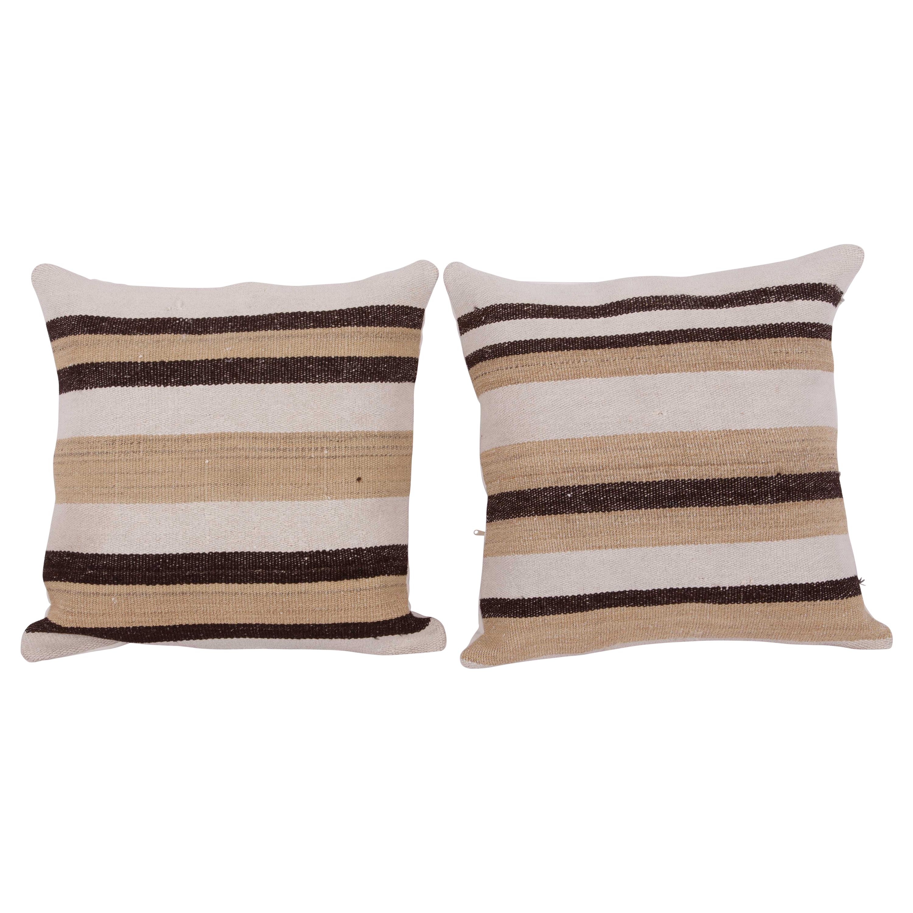 Cushion Covers or Pillows Fashioned from a Mid-20th Century Anatolian Hemp Kilim