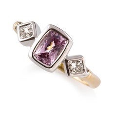 Cushion Cut 1.04 Carat Pink Sapphire and Diamond Engagement Ring 18 Carat Gold