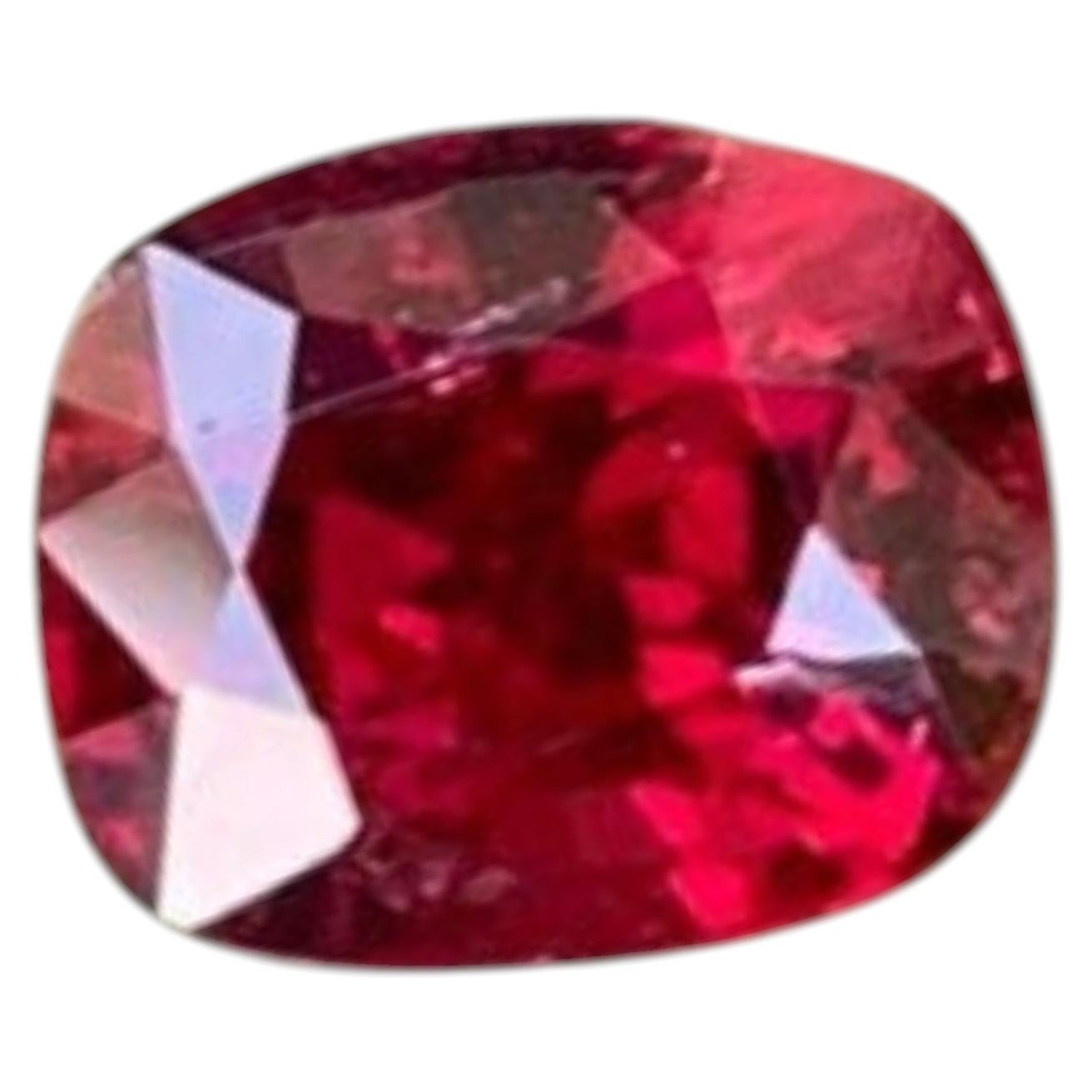 Cushion-Cut 1.17ct Shiny Red Spinel Loose Gemstone from Burma, New