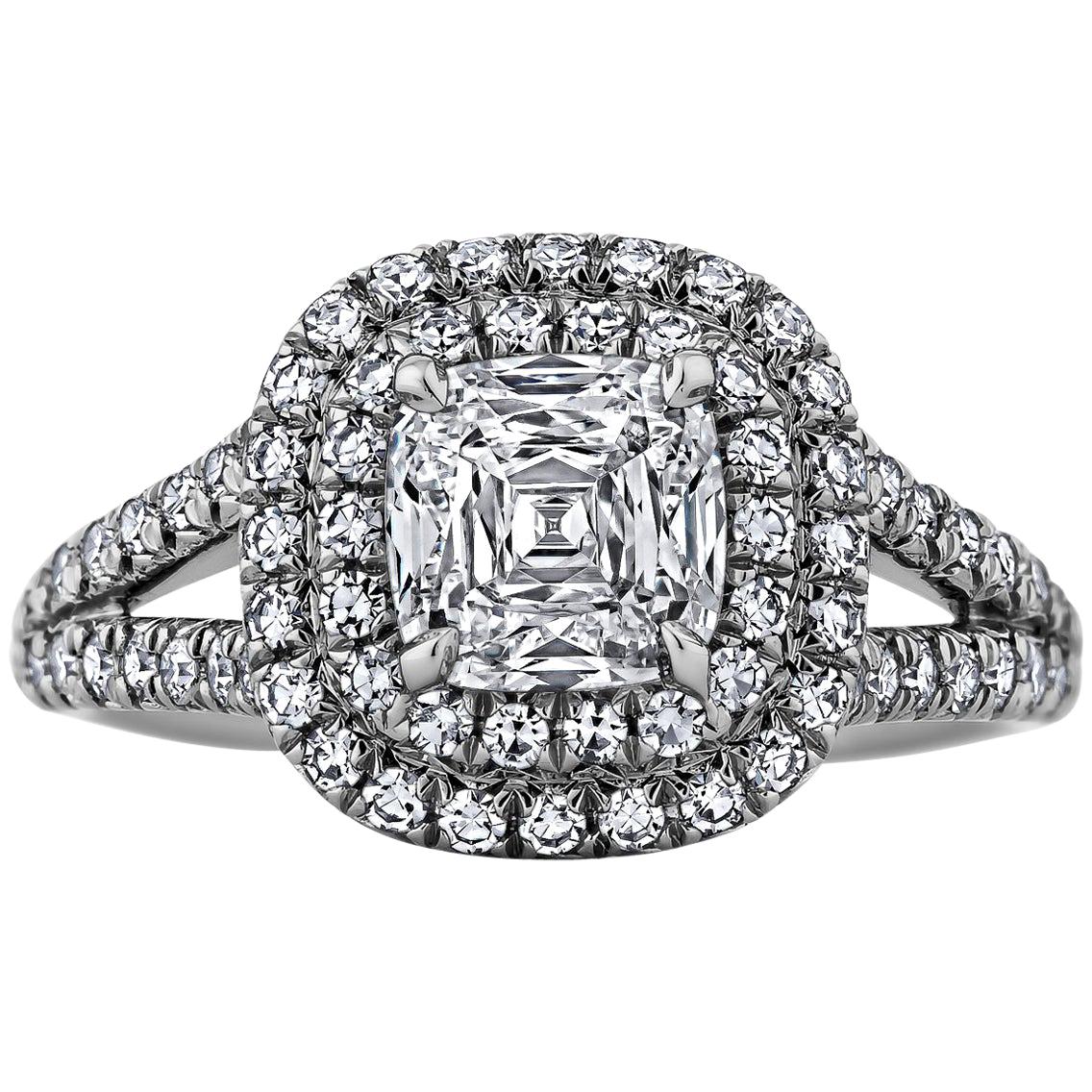 Cushion Cut 1.35 Carat Diamond Platinum Engagement Ring