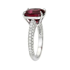 AGL Certified 5.13 Carat Burmese Red Spinel Platinum Engagement Ring By Merkaba