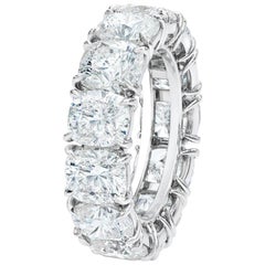 Cushion Cut 8.50 Carat Diamond Eternity 950 Platinum Band