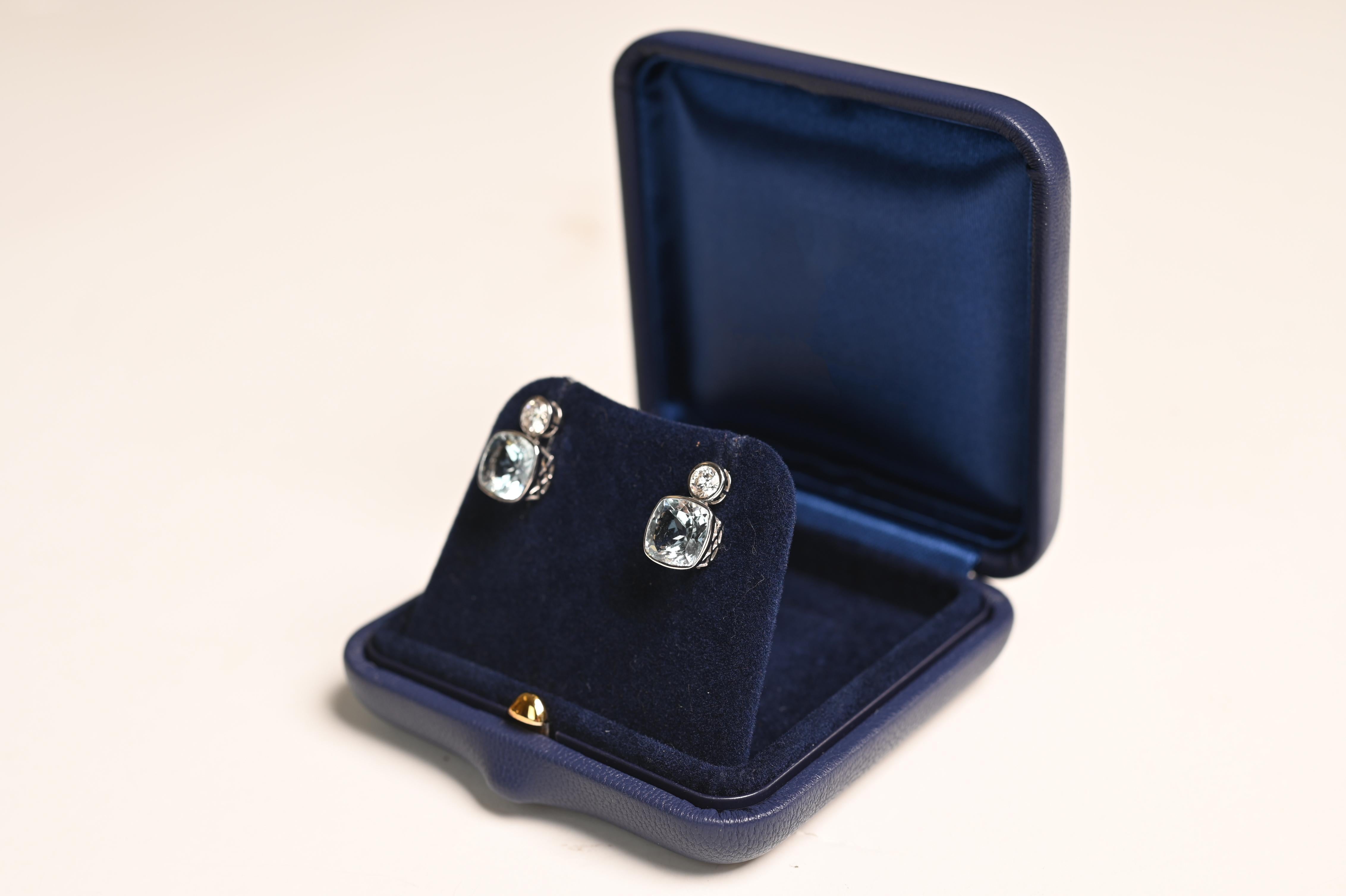 boucle d'oreilles aigue marine