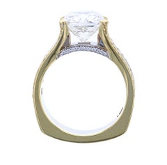 Cushion Cut Baguette with Two-Tone Gold and Yellow Diamond Pave