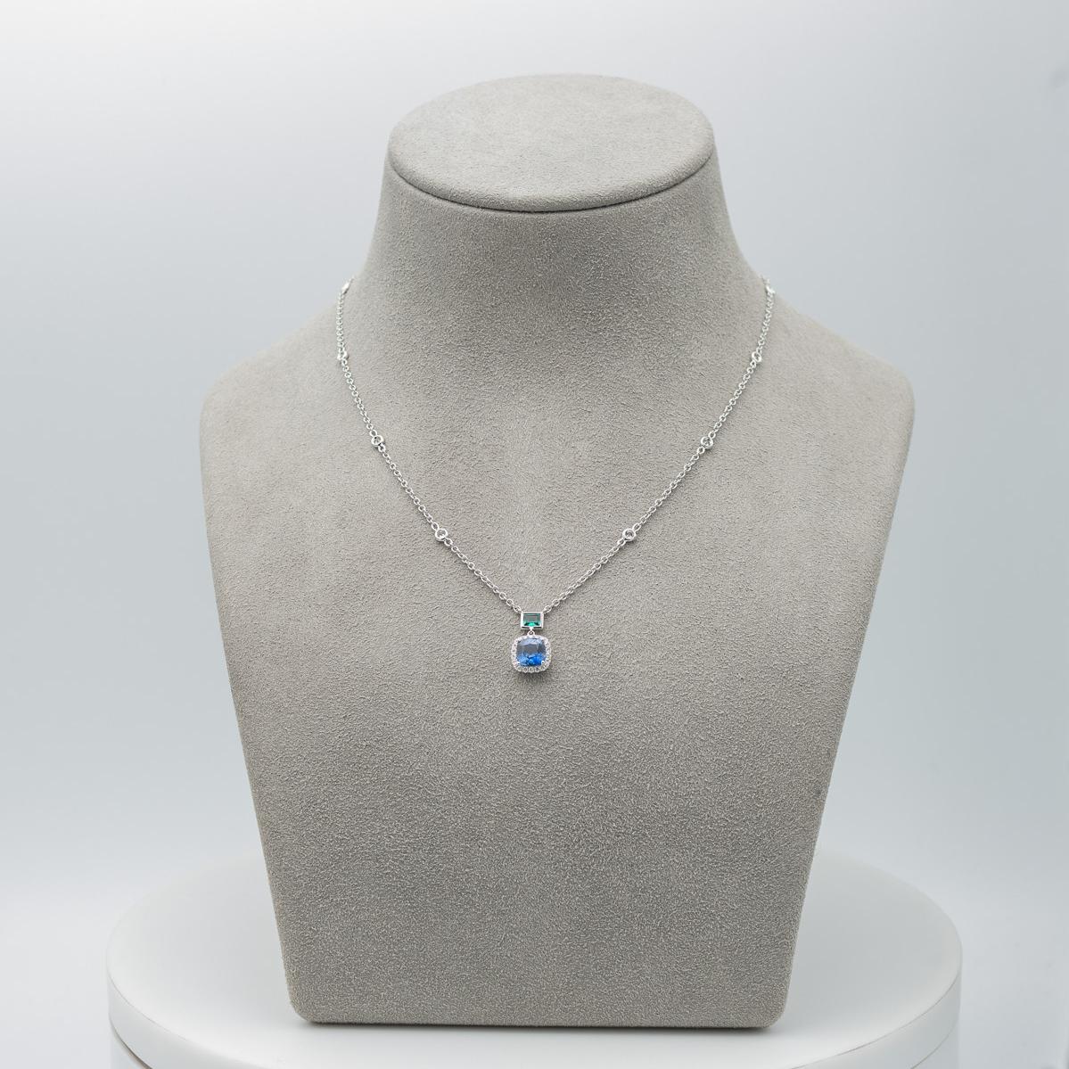 emerald and blue sapphire necklace