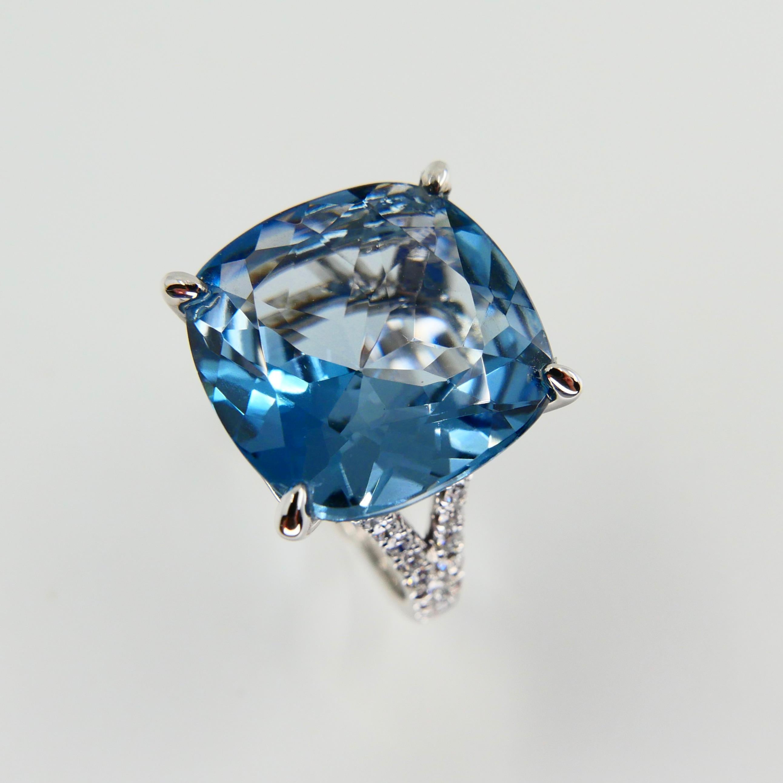 london blue topaz cushion cut ring