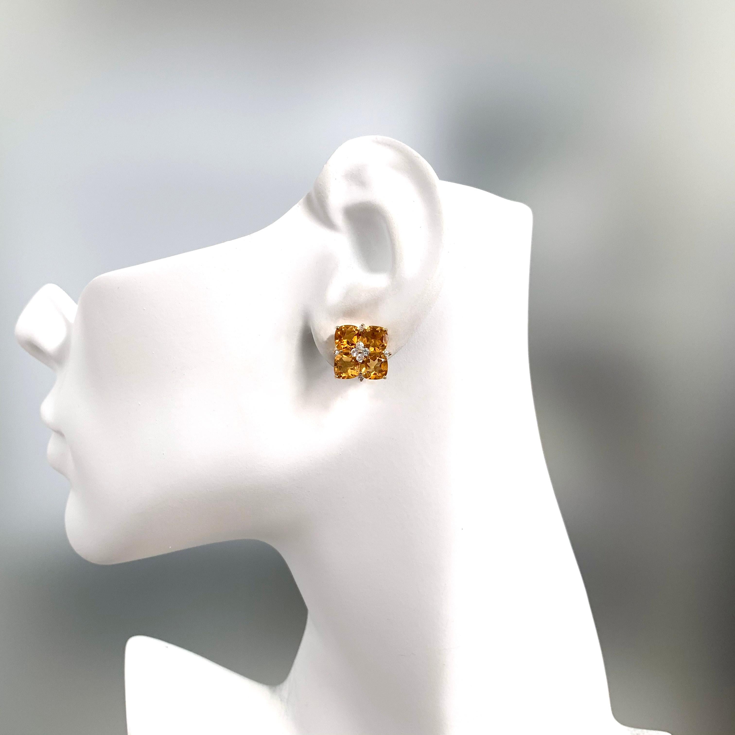 Cushion Cut Cushion-cut Citrine Square Earrings