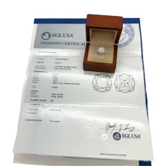 Cushion Cut Diamond 0.85 cts J SI1 Halo Engagement Ring EGL USA 14K White Gold