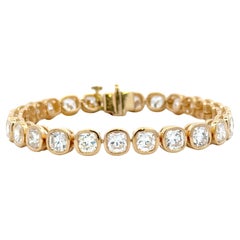 Bracciale tennis con castone di diamanti taglio cuscino 14,18 carati 18KT 0,52 CTS ciascuno F-G VS