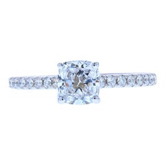 Cushion Cut Diamond Engagement Ring with Wire Around the Basket