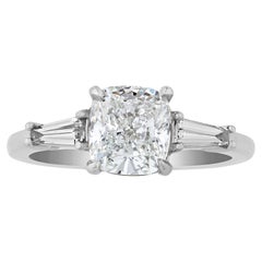Anillo de diamantes talla cojín, 1,61 quilates