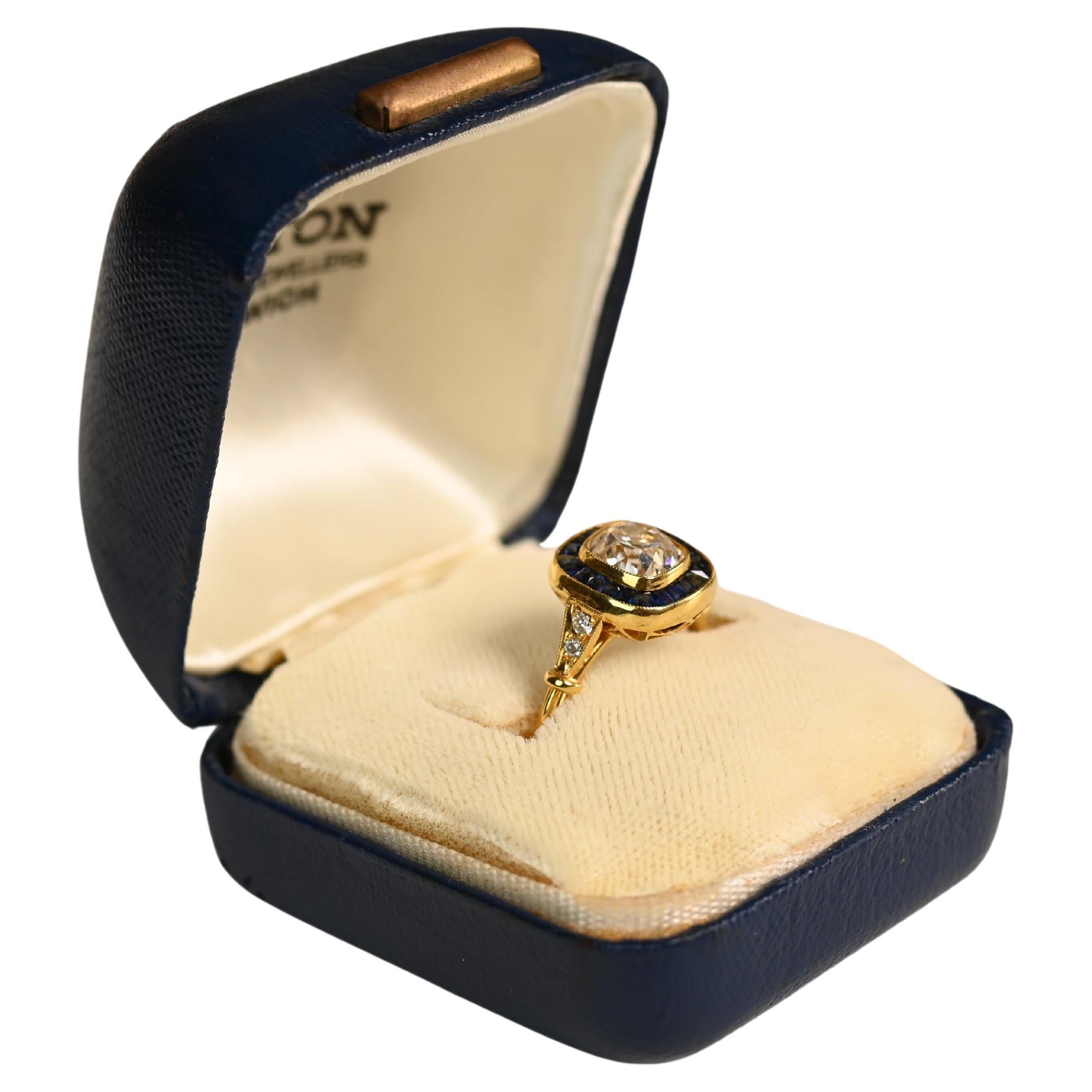 Cushion Cut Diamond Ring Gold (GIA 1.30-Carats) Antique Engagement, Yellow Gold