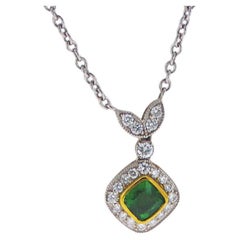 Cushion Cut Emerald Pendant