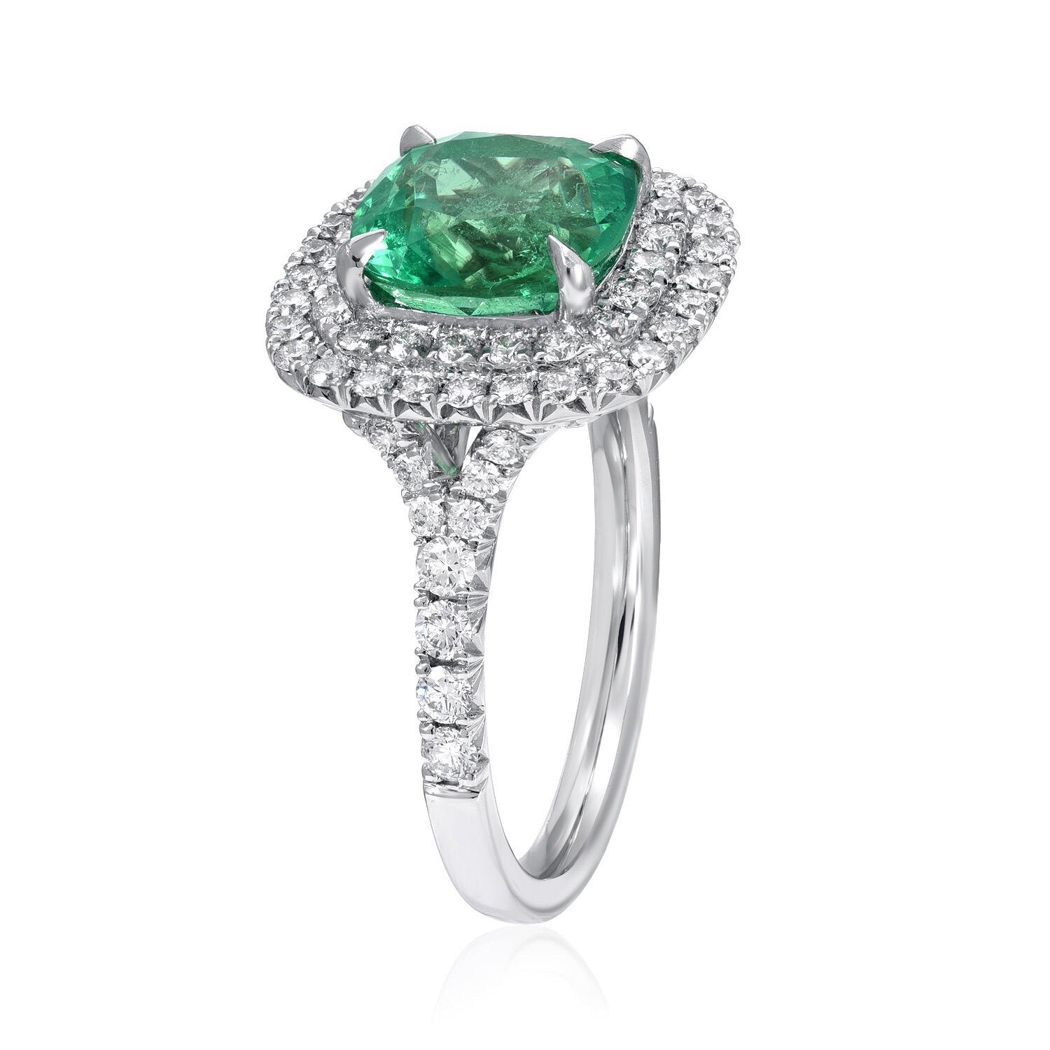 emerald cushion cut ring