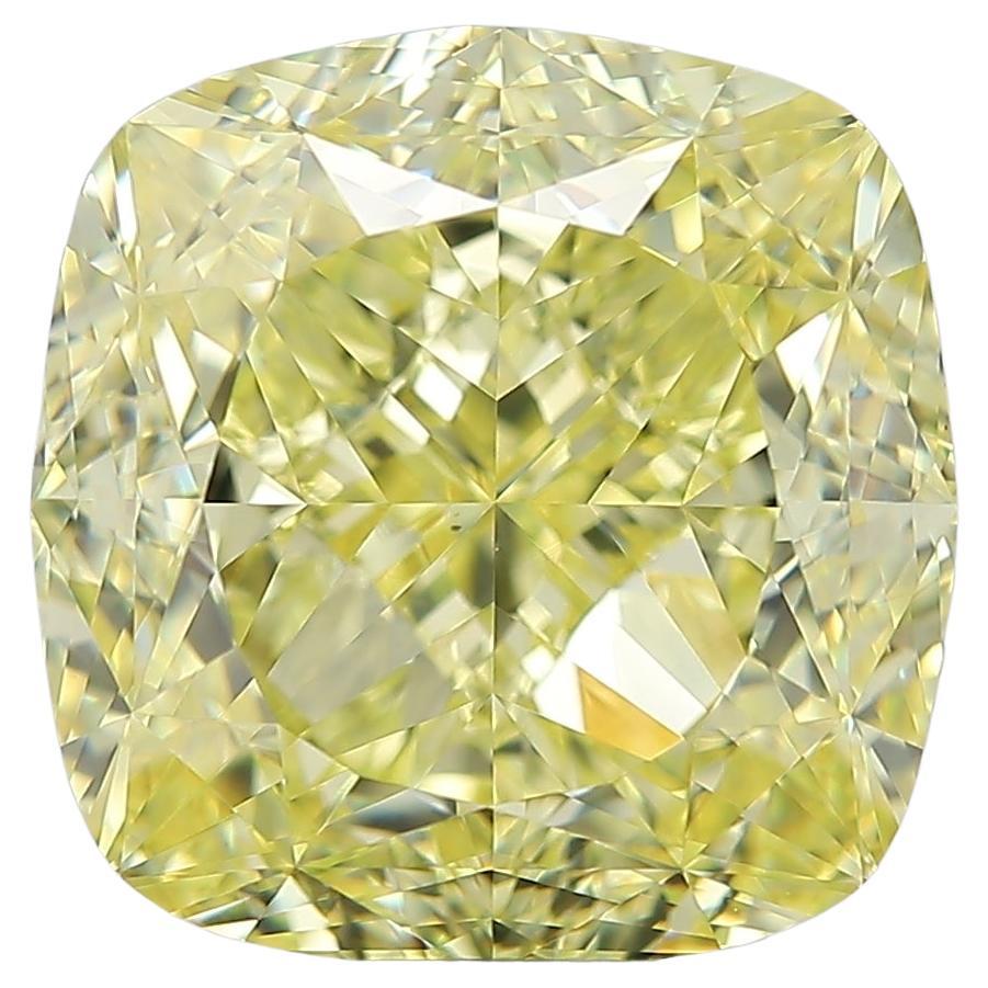 Cushion Cut Fancy Intense Yellow 13.02 Carat Diamond GIA Certified Ring For Sale
