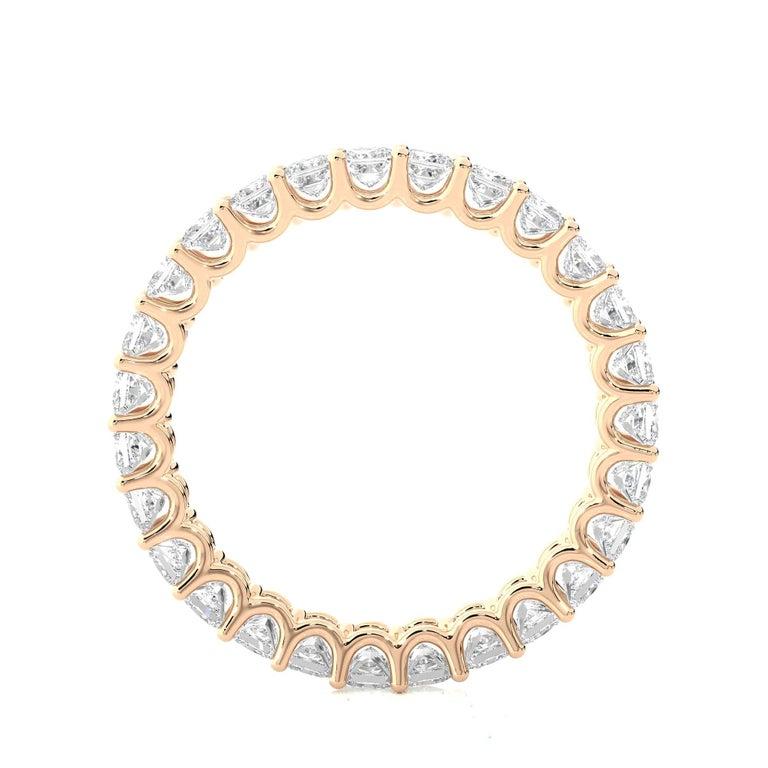 For Sale:  Cushion Moissanite Eternity Band Gift for Mom Ring in Rose Gold Plated Silver 8