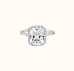 Cushion Cut Moissanite Ring 925 Sterling Silver Radiant-Cut Halo Ring For Women