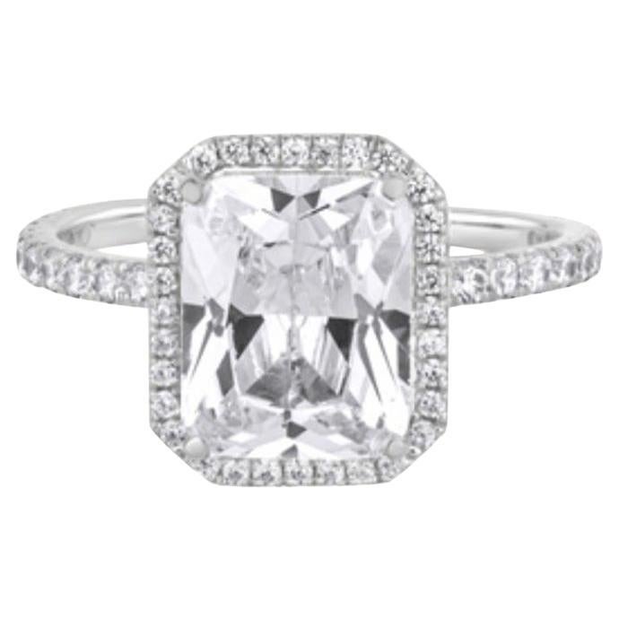 Cushion Cut Moissanite Ring 925 Sterling Silver Radiant-Cut Halo Ring For Women