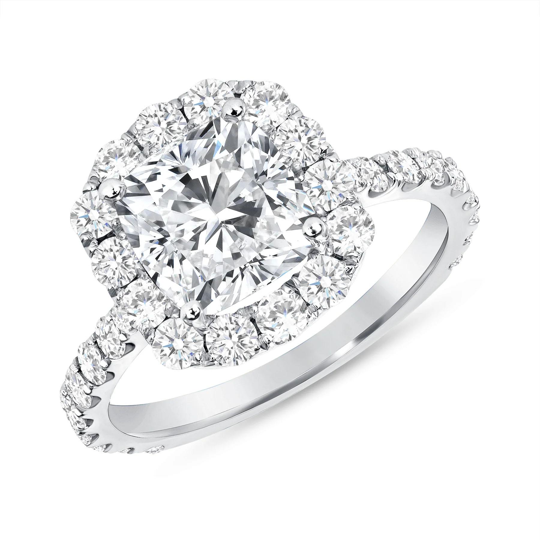 For Sale:  Emelia's Cushion Cut Halo Engagement Ring 6