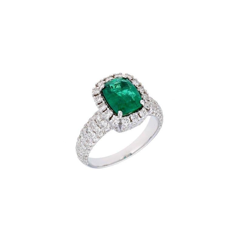 PRODUCT DETAILS -
===============
➡️GEMSTONE DETAILS :
❋ Gemstone : Emerald
❋ Gemstone Weight : 1.65 cts
❋ Gemstone Size : 8.6 X 6.8 mm
❋ Gemstone Shape : Cushion
❋ Gemstone Type : Natural

➡️DIAMOND DETAILS :
❋ Diamond Weight : 1.63 cts
❋ Diamond