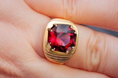 Cushion Cut Rhodolite Garnet Ring
