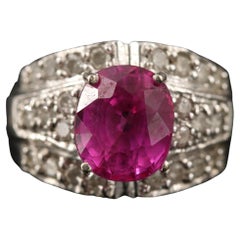 Cushion Cut Ruby Engagement Ring, Antique Ruby Wedding Ring