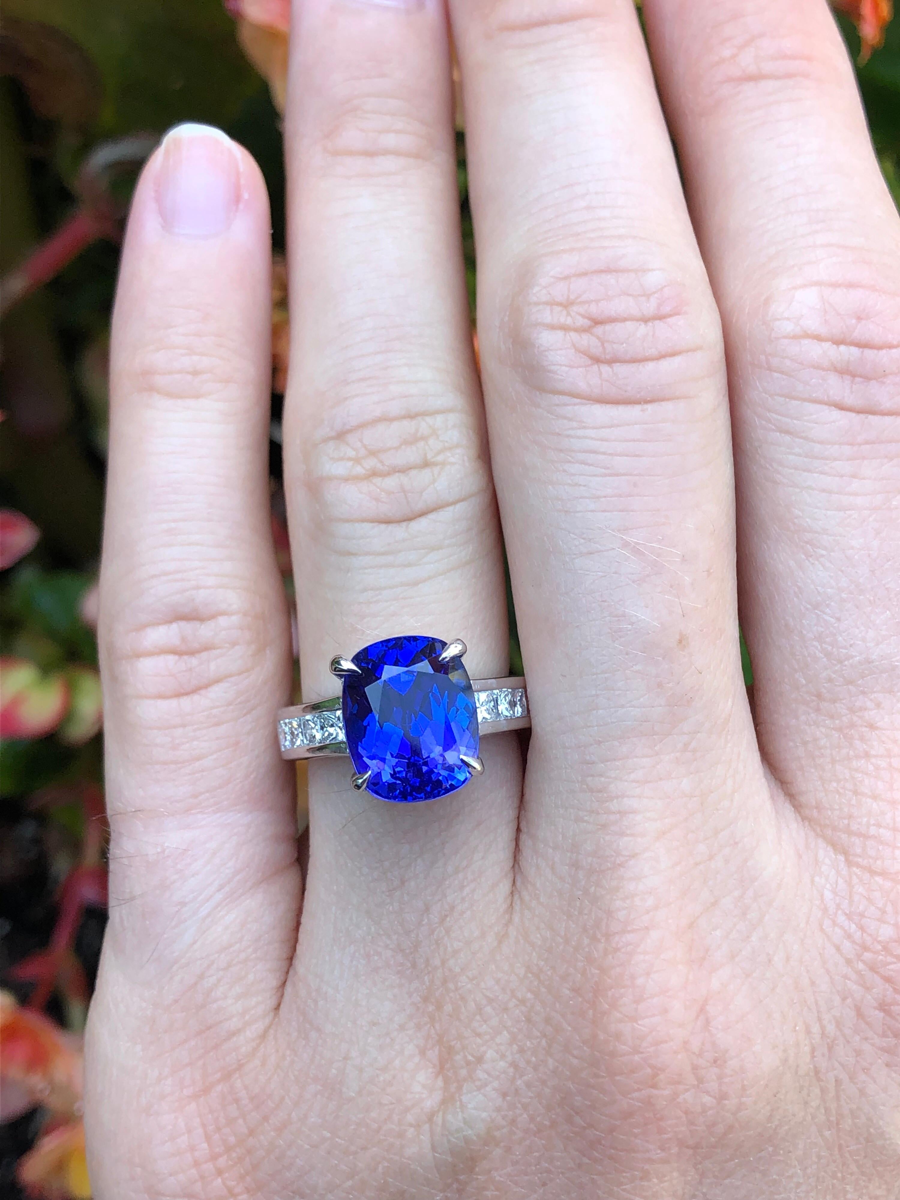 tanzanite cushion cut ring