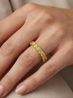 3.00ct Yellow Diamond 14K Gold Eternity Band Ring