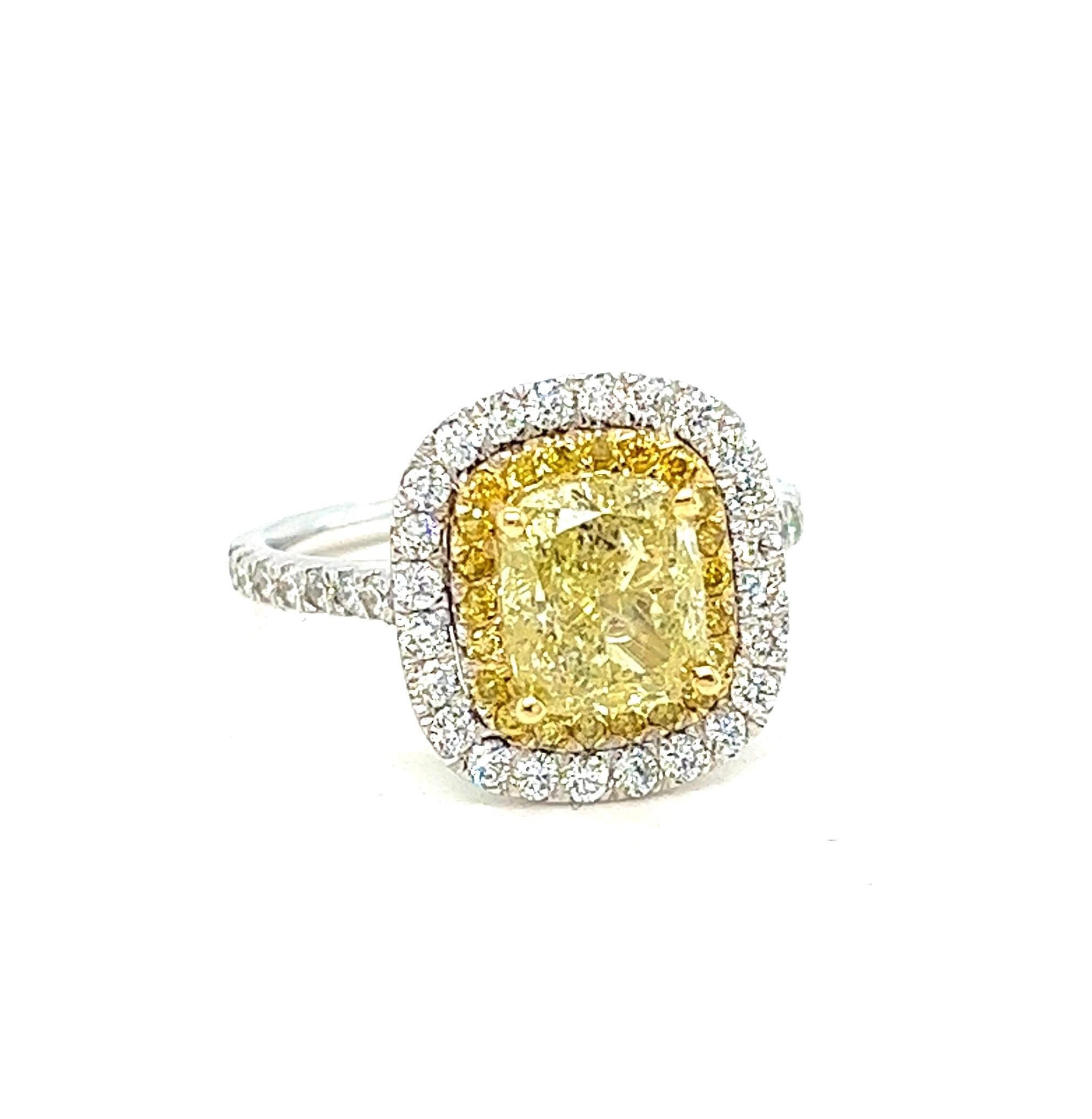 Captivating Natural Yellow Elongated Cushion-Cut Diamond - 2.12  Carats, I1 Clarity

Elevate your jewelry collection with the exquisite beauty of a natural yellow elongated cushion-cut diamond. This stunning gemstone, boasting a brilliant yellow