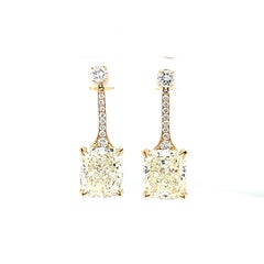 Cushion Diamond Drop Earrings with 18.27 Carat Total