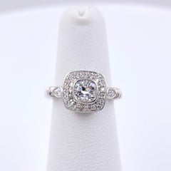 Cushion Diamond Engagement Ring 1.20 Carat 18 Karat White Gold