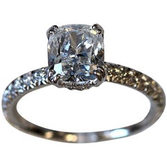 Cushion Diamond Engagement Ring, 2.5 Carat TW E VS1