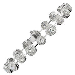 Cushion Diamond Fashion Tennis Bracelet in 18 Karat White Gold