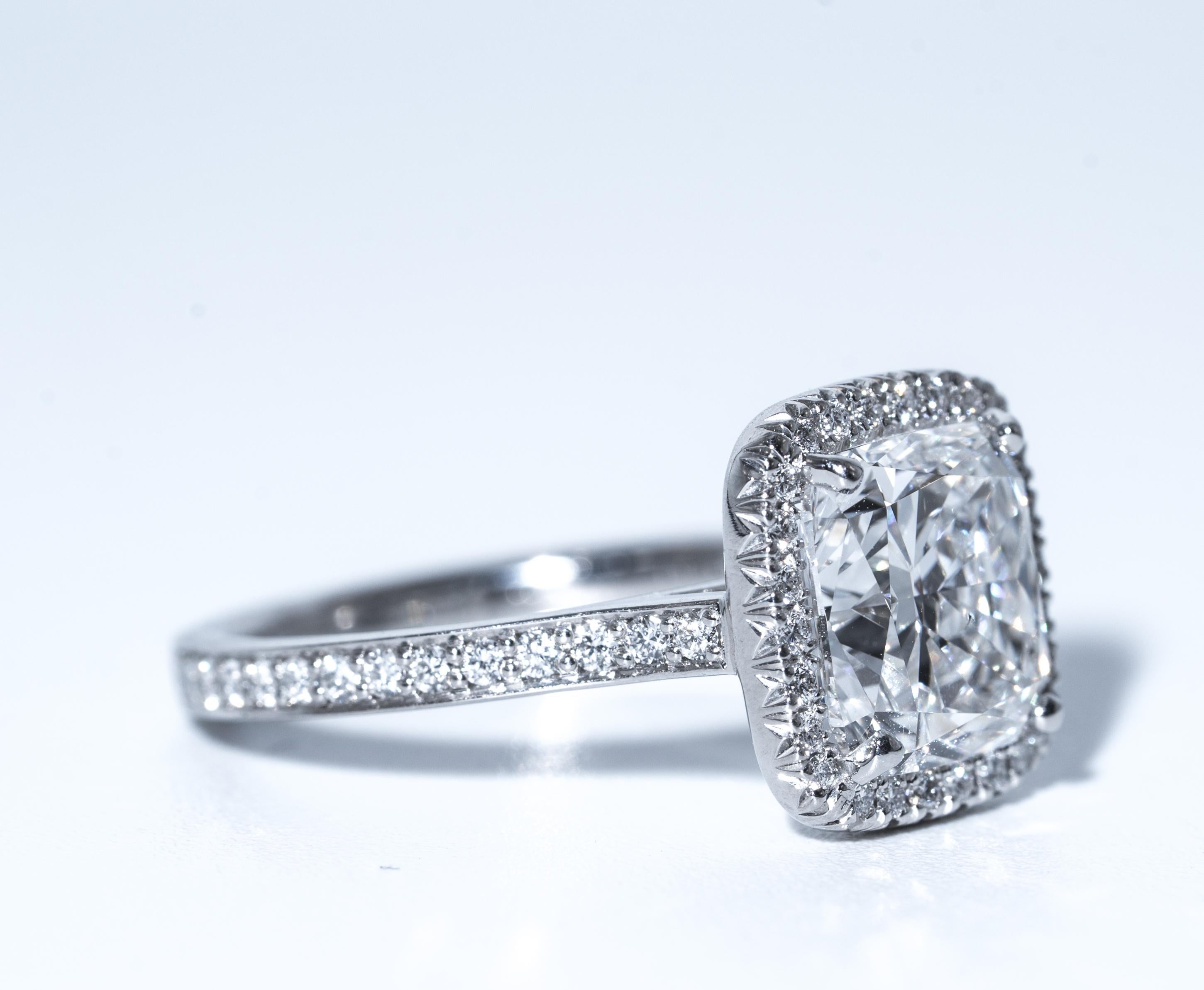 3 carat cushion cut halo diamond ring