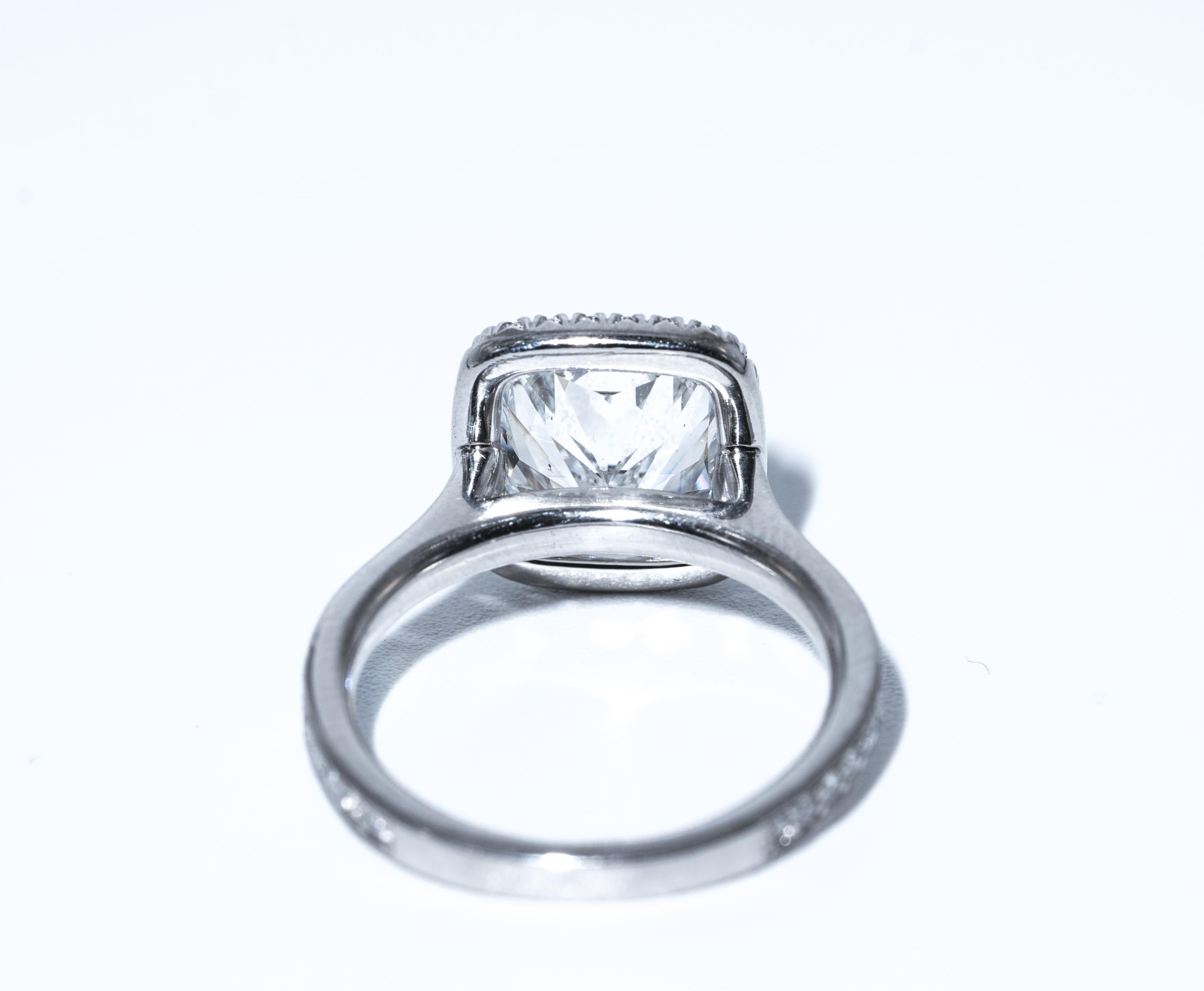 3 carat cushion cut halo engagement rings
