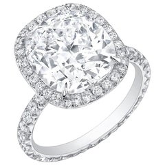 Neil Lane Couture Verlobungsring, Diamant im Kissenschliff, Platin