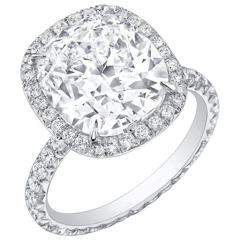 Cushion-cut diamond and platinum ring, 2019