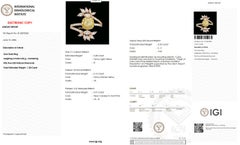 Cushion Fancy Color Natural Diamond Bypass Ring in 18k Solid Gold (Certified)