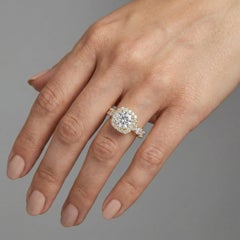 Cushion Halo Diamond Bridal 14K (or 18k upon request) Gold Eternity Ring