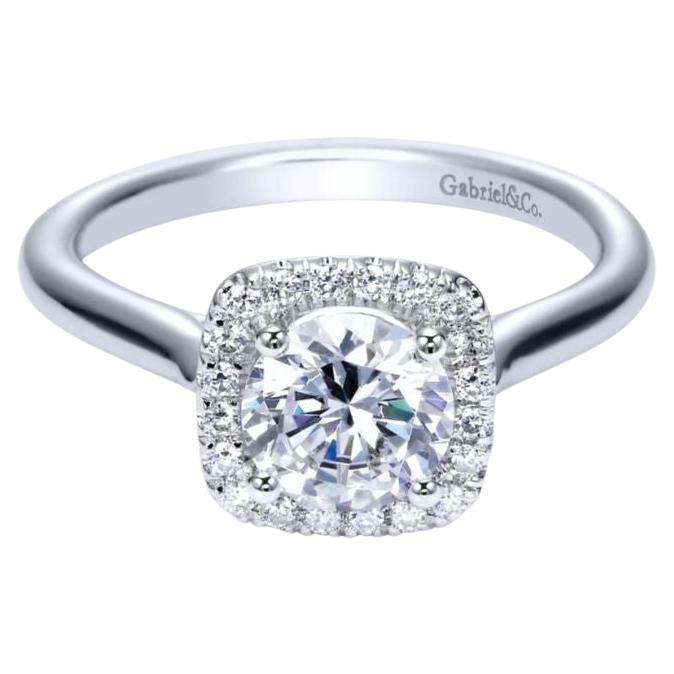 Cushion Halo Diamond Engagement Mounting For Sale