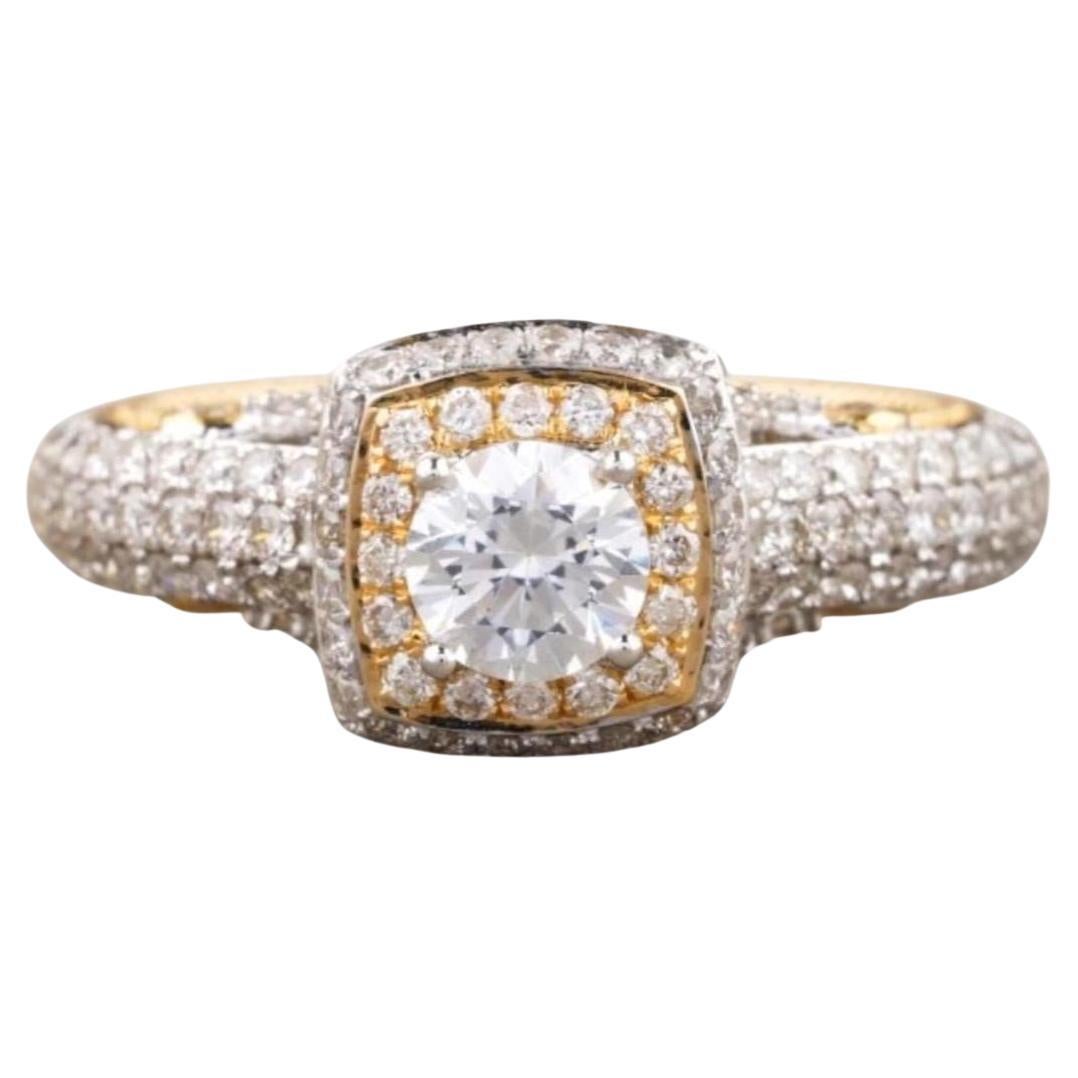 Cushion Halo Natural Diamond Ring Vorschlag in 14k massivem Gold (zertifiziert)