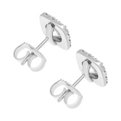 Boucles d'oreilles Halo avec pierres rondes en platine