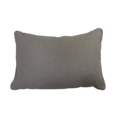 Cushion in Black with Double Tinsel Trim and Linen Sand Back