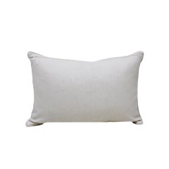 Cushion in Sand Linen with Double Tinsel Trim and Linen White Back