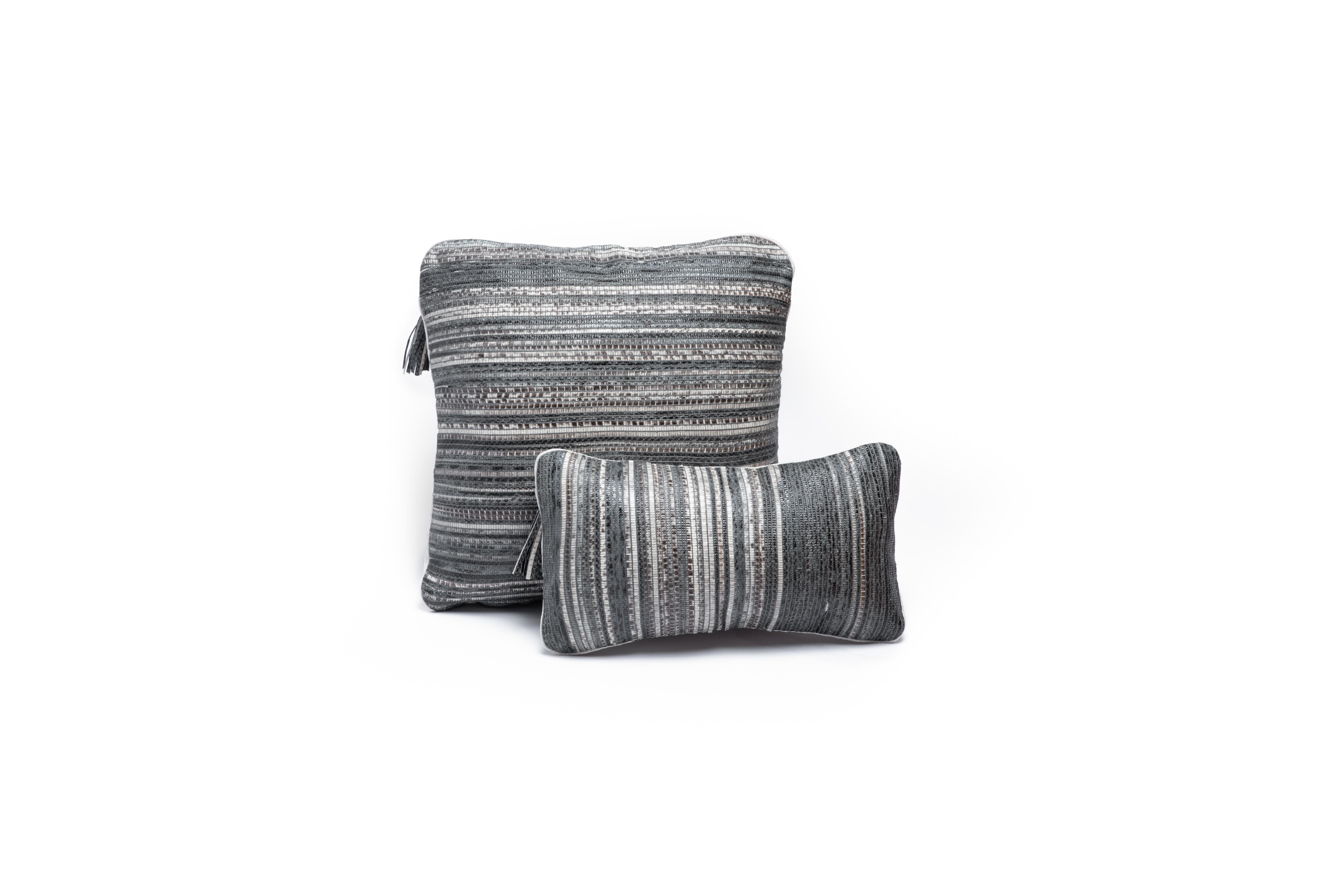 Cushion in Woven Snakeskin by Kifu Paris For Sale 2