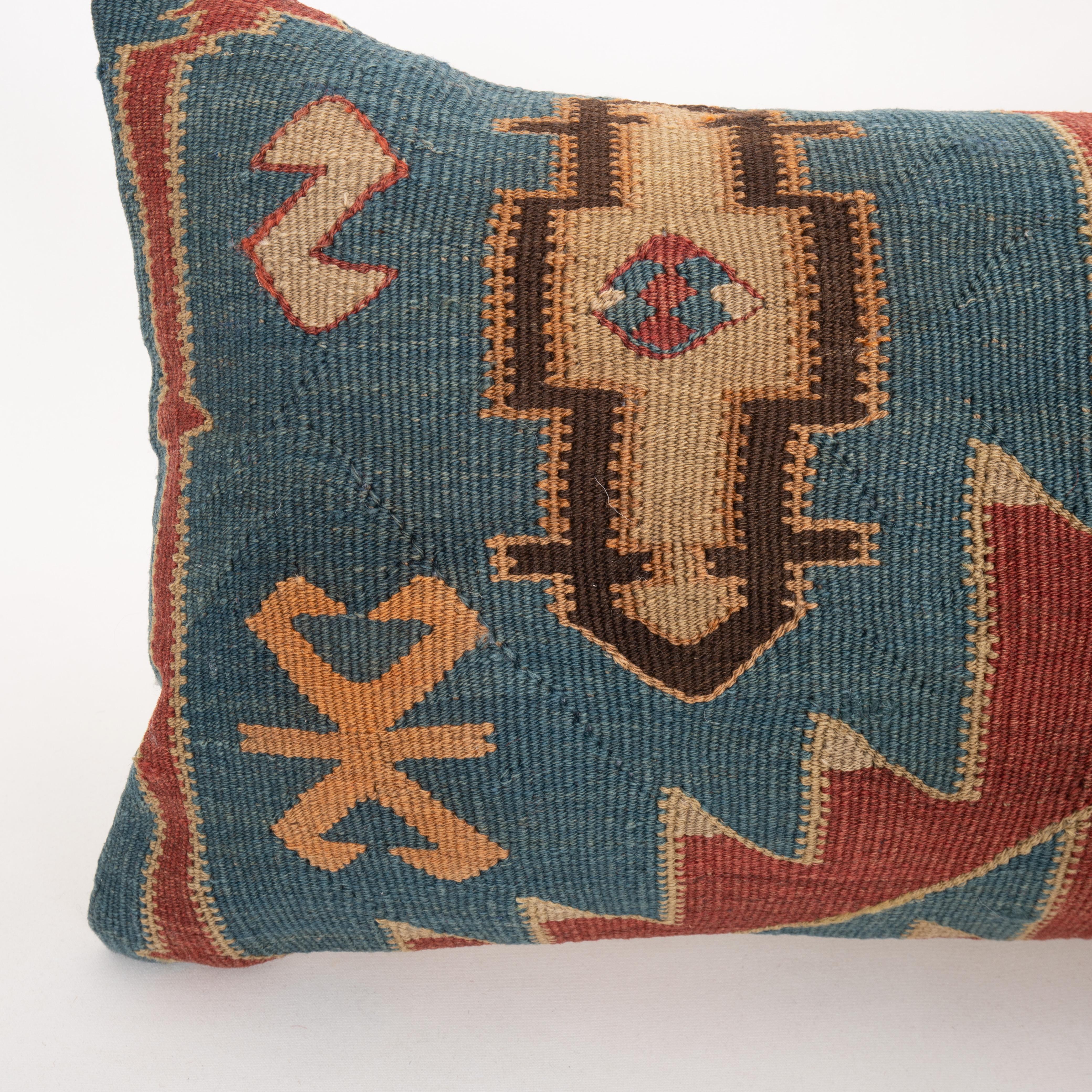 Caucasian Cushion Made from an Antique Avar Kilim from Dagestan , Early 20th C. For Sale