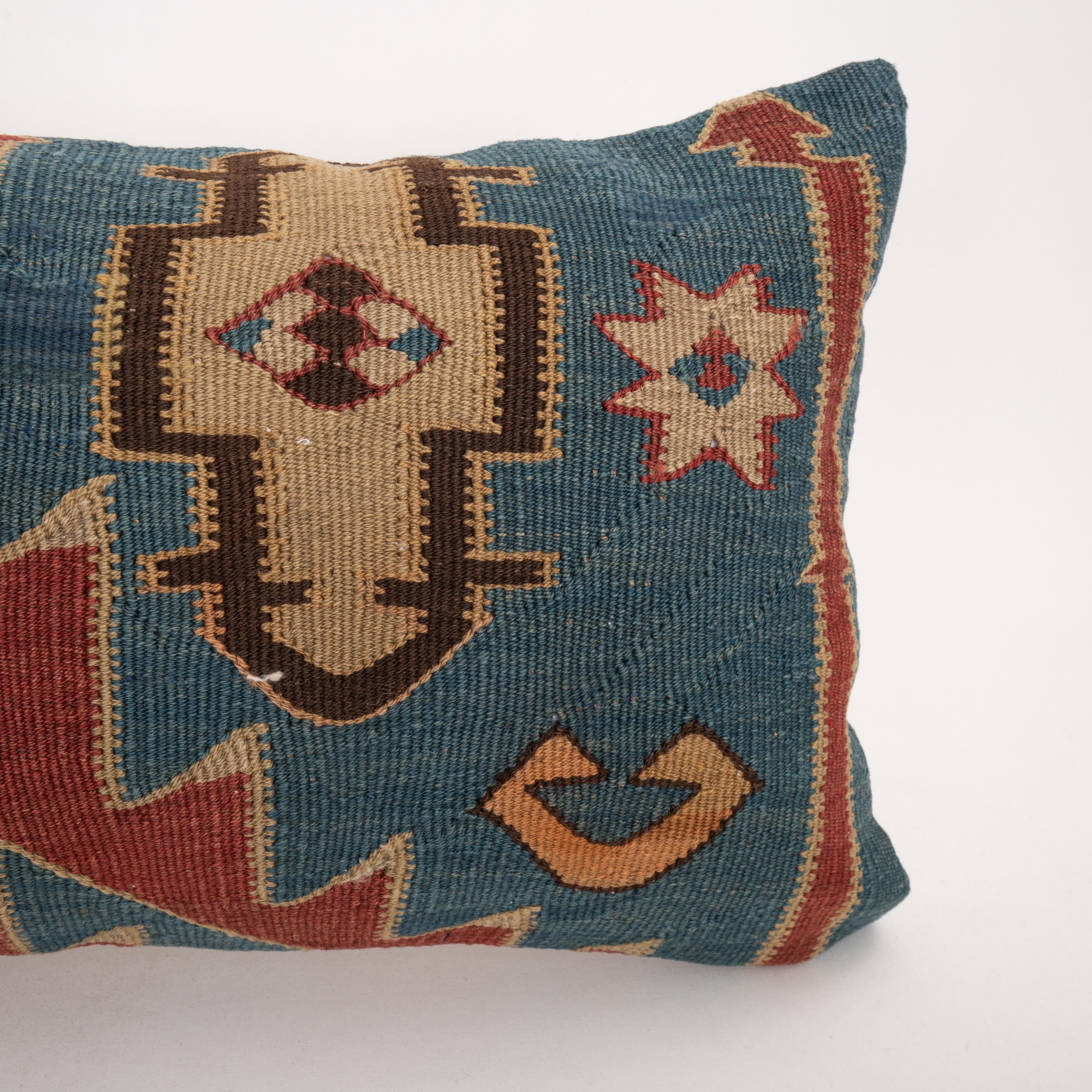 Hand-Woven Cushion Made from an Antique Avar Kilim from Dagestan , Early 20th C. For Sale