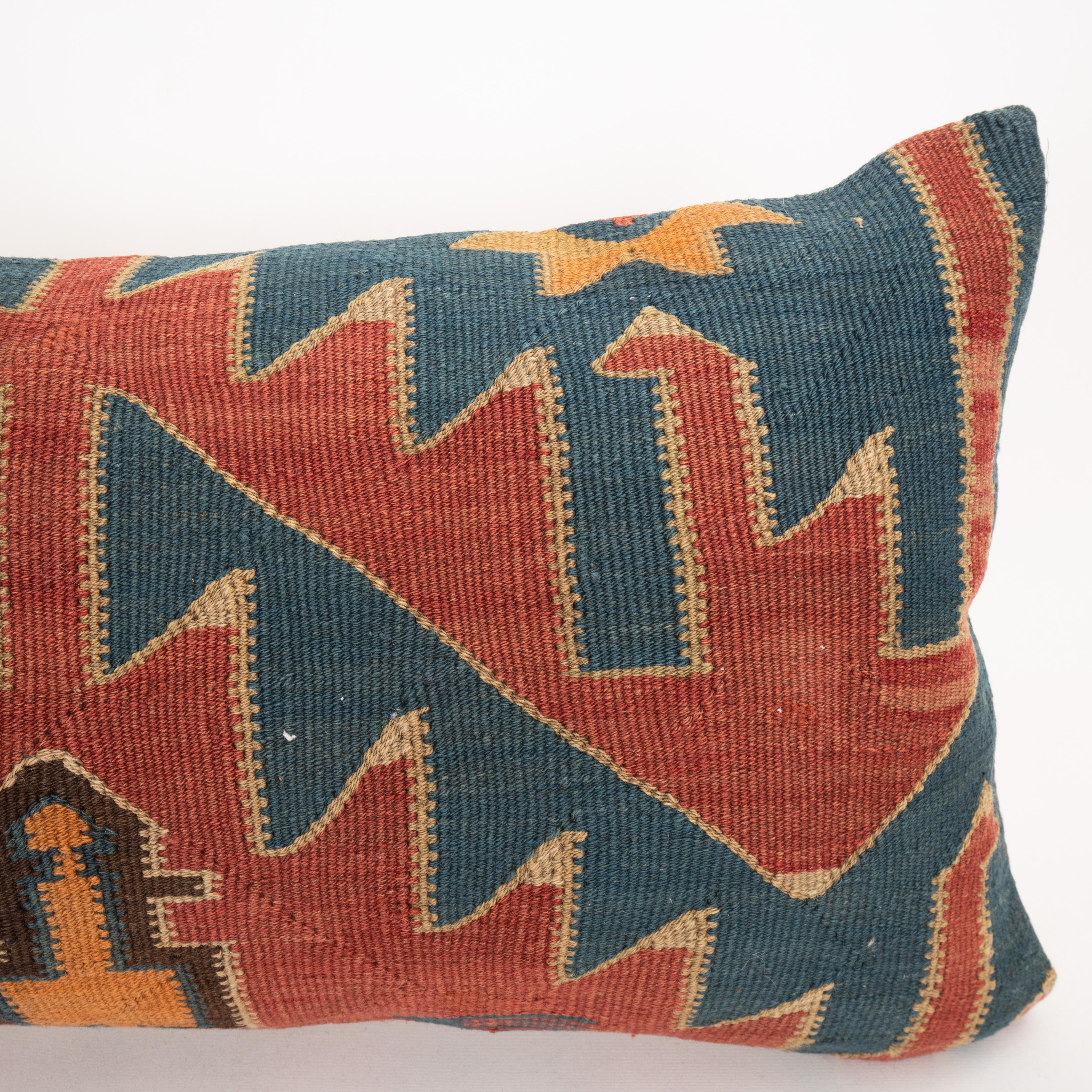 Hand-Woven Cushion Made from an Antique Avar Kilim from Dagestan , Early 20th C. For Sale