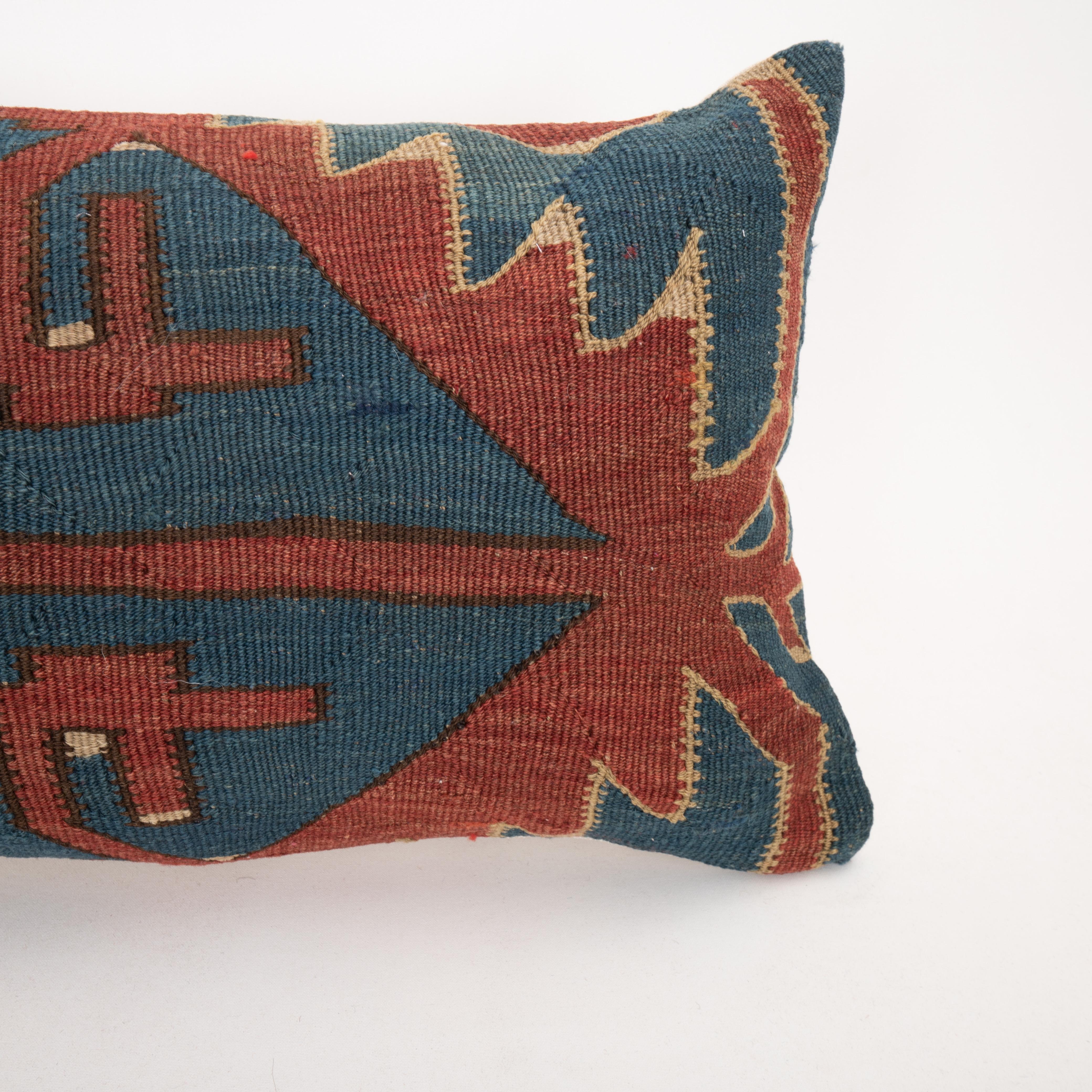 Hand-Woven Cushion Made from an Antique Avar Kilim from Dagestan , Early 20th C. For Sale